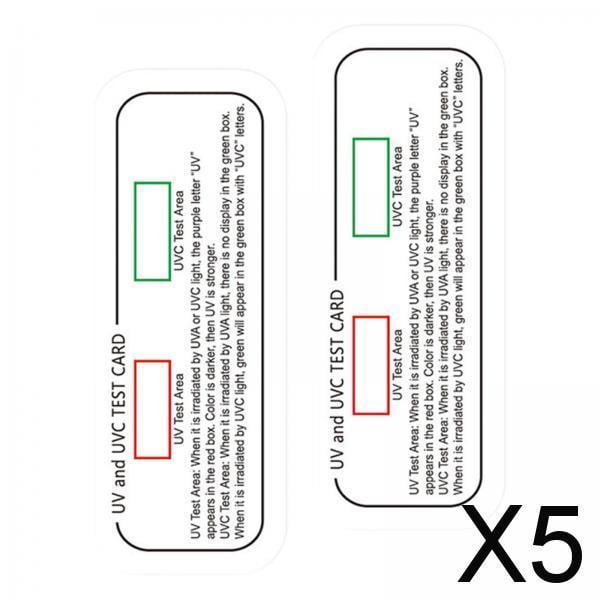 5x 2 Tiras de Prueba , Tarjetas de Prueba de Luz, Tarjetas Indicadoras para Interiores, Prueba de Intensidad de PVC, Tarjeta de Identificación de 5 piezas