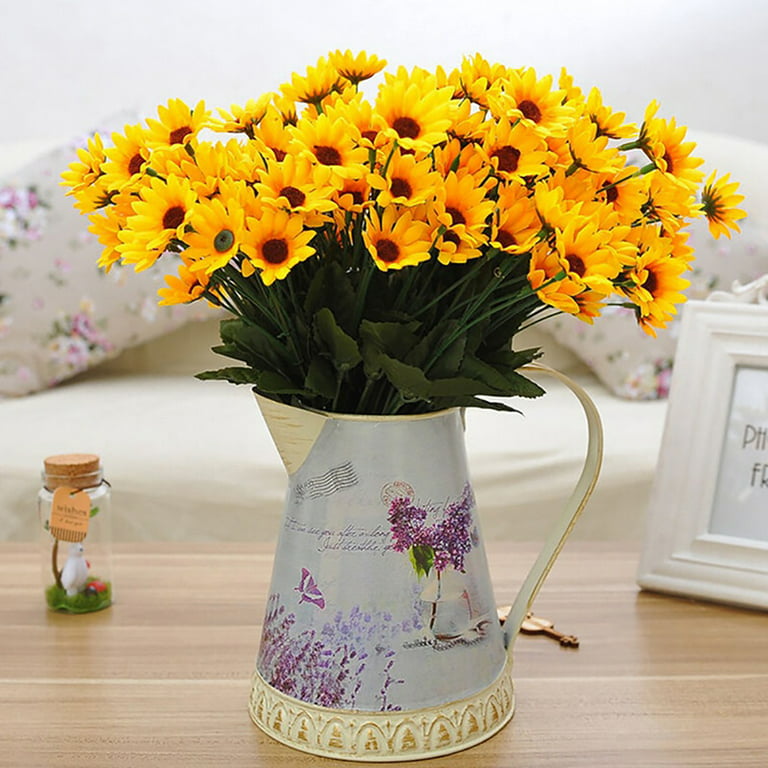  YQYAZL Artificial Sunflowers Flower Bouquet,Artificial Flowers  Stems Artificial Flowers Fake Sunflowers Bouquet for Craft Wedding Home  Decoration.-Yellow : Home & Kitchen