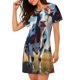 thumbnail image 2 of Balery Colorful Cow Pasture Camisón de manga corta con cuello redondo para mujer, cómodo y elegante., 2 of 6