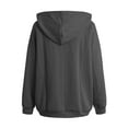 thumbnail image 5 of Xudanell Womens Plus Size Hoodies Sweatshirt Long Sleeve Drawstring Jacket Zip up Coat with Pocket Outwear Dark Gray M, 5 of 6