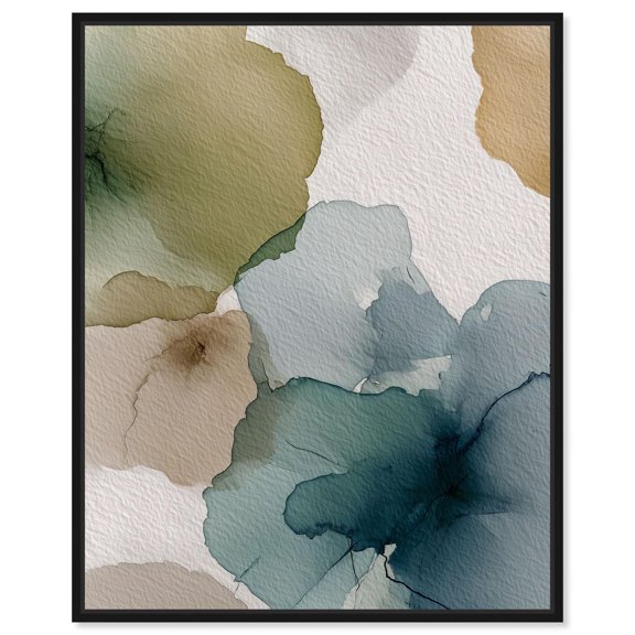 Moss and Mineral Forms II Canvas Print Nature Decor by Art Remedy, Black Frame, 16 x 20