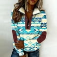 thumbnail image 6 of WEIWEN Quarter Zip Sweatshirt for Women Trendy 2026 Sherpa Western Aztec Fall Outfits Womens Sweaters Dressy Casual Long Sleeve Collared Zip Up Jackets Sky Blue, XXXXL, 6 of 7