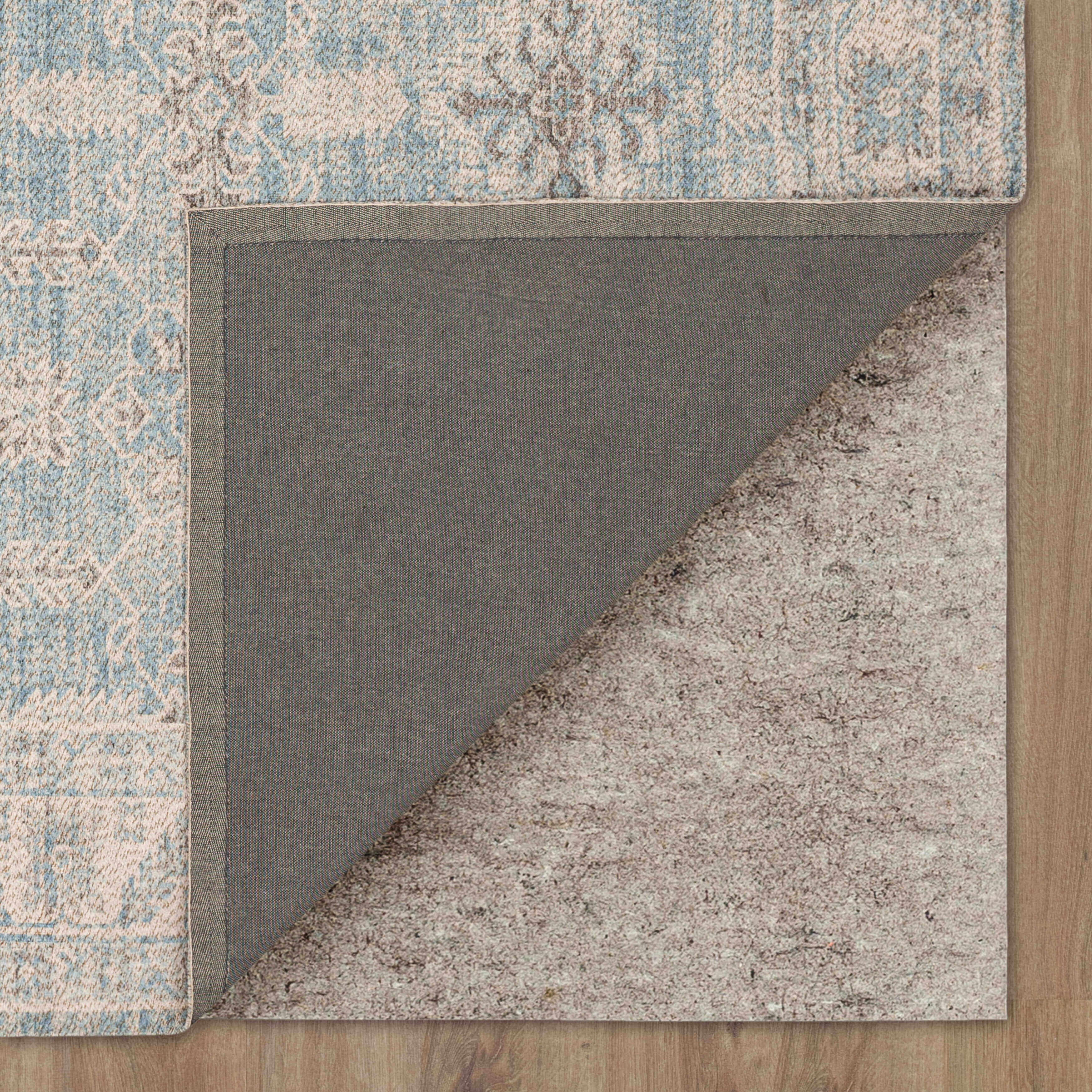 Mainstays Zula Acacia Low Pile Stain/Fade Resistant Polyester Indoor Area Rug, Blue, 5' x 7'