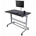 thumbnail image 3 of Stand Up Desk Store Rolling Adjustable Height Mobile Standing Desk with Monitor Mount (Silver Frame/Matte Black Top, 48" Wide), 3 of 4