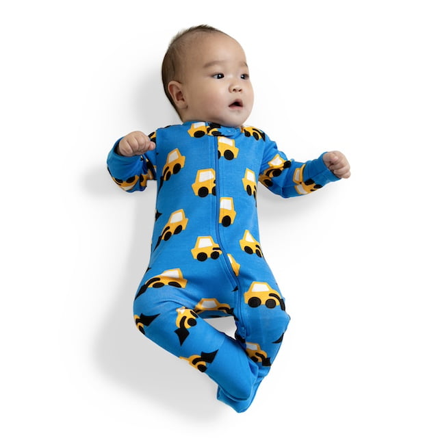 M+A by Monica + Andy Organic Cotton Gender Neutral Long Sleeve Baby One-Piece Pajama, Sizes Newborn - 24 Months