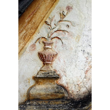 Canvas Wall Ornaments - Canvas Print Relief Vase Ornament Wall Flower Stone Engraving Stretched Canvas 10 x 14