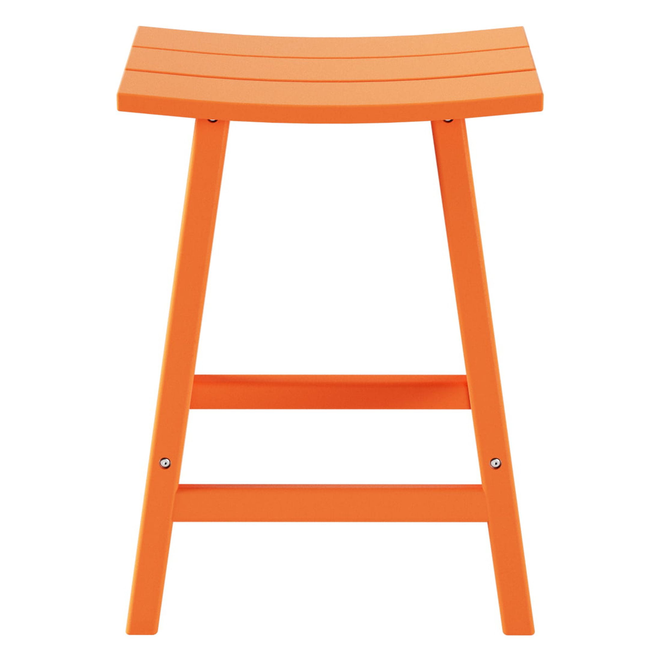 GARDEN 24" Inches Adirondack Plastic Outdoor Bar Stools for Patio, Orange