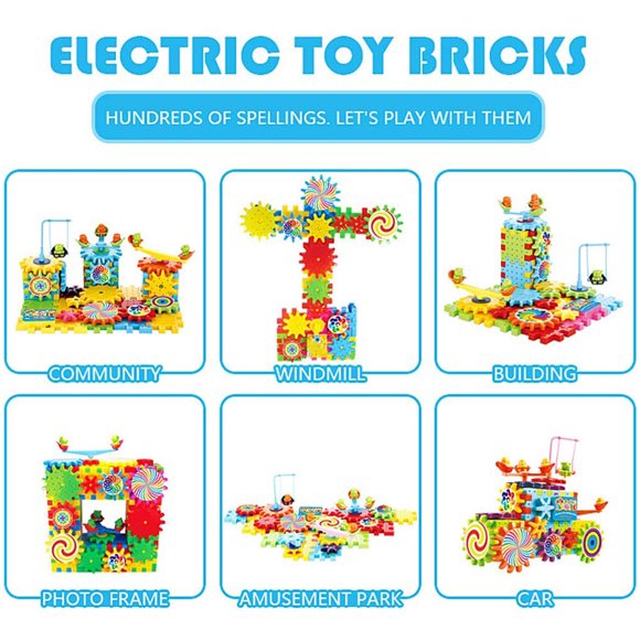 81 Piece DIY Gear Building Blocks Toy Set Learning Blocks Motorized  Gears Construction Toy Kids DIY Gift