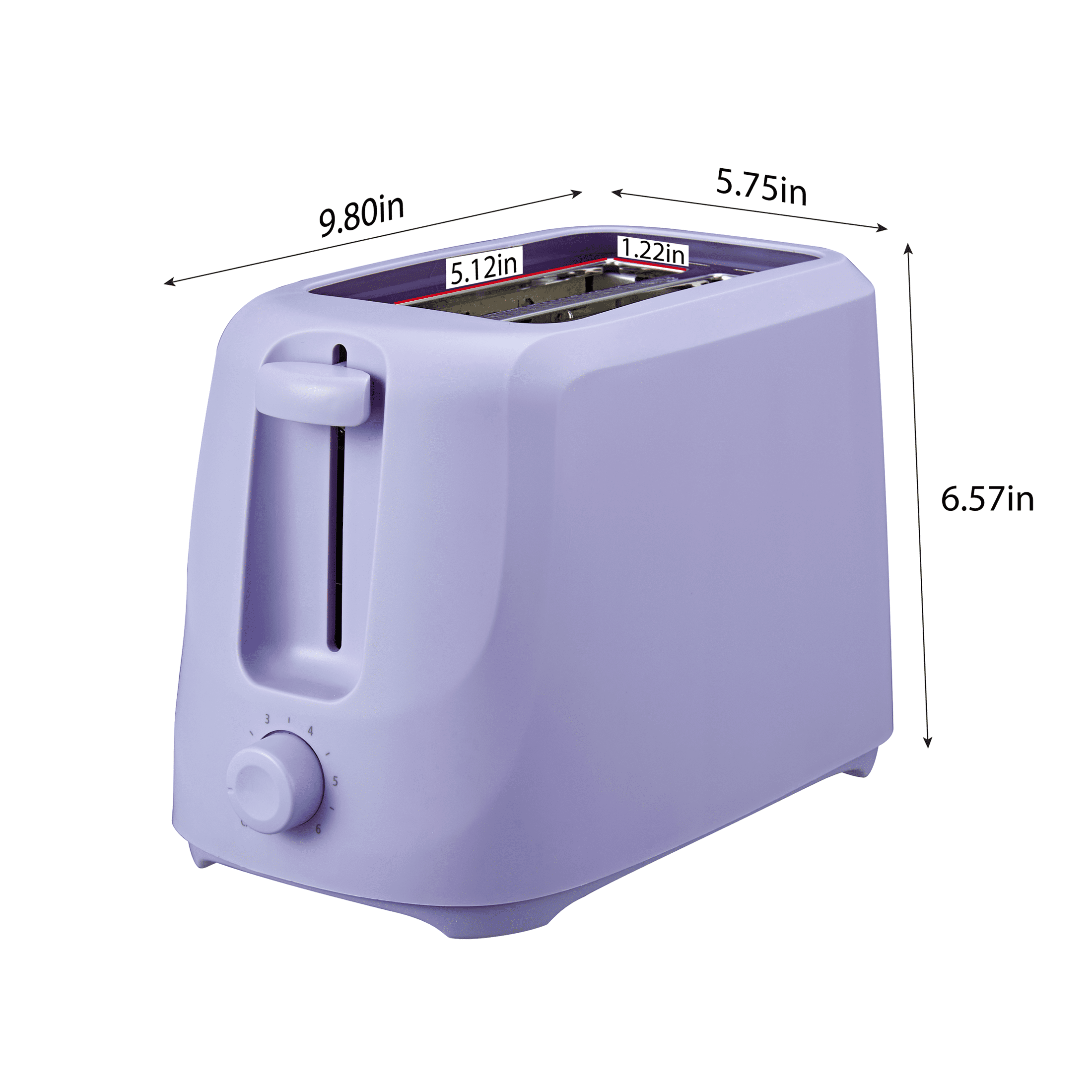 Mainstays 2-Slice Toaster with 6 Shade Settings and Removable Crumb Tray, Iris Whisper