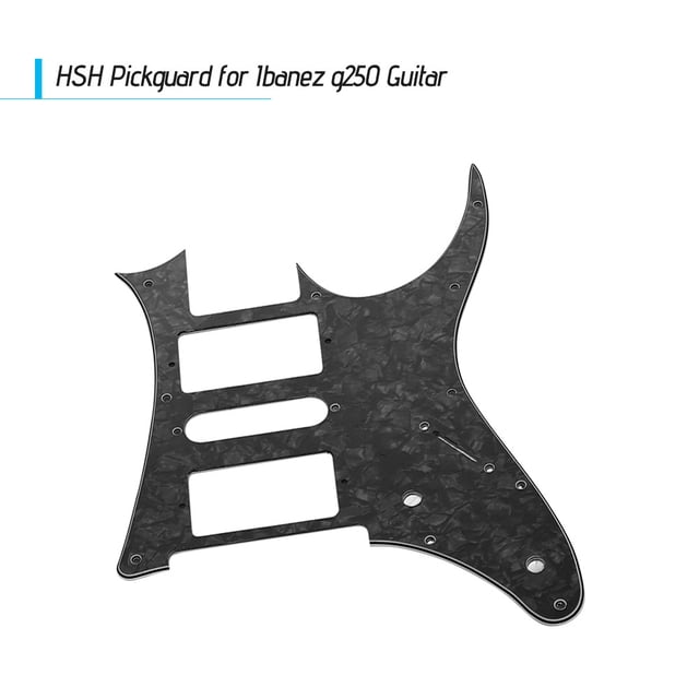 HSH Electric Guitar Pickguard PVC Anti-scratch Suitable for Ibanez G250 Guitar Replacement Parts Black Pearl 3 Layers