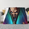 thumbnail image 4 of Lsque Chucky Print Flannel Throw Blanket, Ultra-soft Blanket for Bed, Couch, Car, Hypoallergenic Anti-pilling blanket-60"x50", 4 of 8