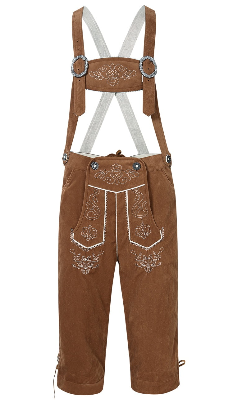 Men's Oktoberfest Lederhosen with Suspenders Leather Trousers 52