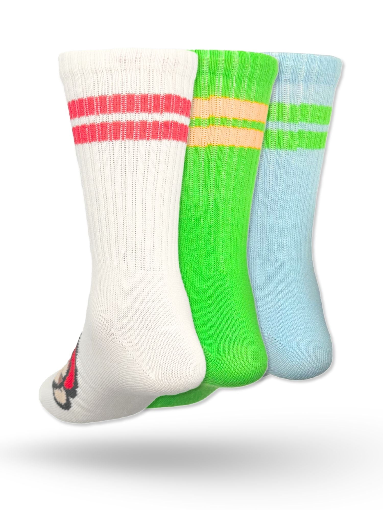 Super Mario Boys Mid-Crew Socks, 3-Pack Sizes S/M-M/L