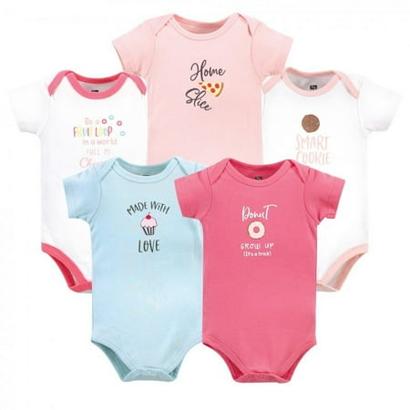 UPC: 0660168589184 | Hudson Baby Infant Girl Cotton Bodysuits 5pk  Food Girl  9-12 Months