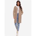 thumbnail image 3 of Women's Open Front Coatigan Sweater Long Sleeve Casual Knit Lapel Cardigan Coat with Pockets, 3 of 7