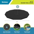 thumbnail image 3 of Bestway: Round Pool Cover - 12 Foot, Black - Above Ground Pools Accessory, Drainage Holes, Built-In Rope Secure, Water Protector, Block Debris & Dirt, 3 of 11
