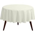thumbnail image 1 of Pomp Ivory 70"" Inch Round Premium Polyester Tablecloth | Wrinkle + Stain Resistant Easy Care Fabric | Fits Round Or Circle Table, 1 of 4