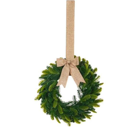 Mini Christmas Wreaths for Kitchen Cabinet 16" Small Christmas Artificial Boxwood Wreaths with Linen Bow Xmas Party Decor for Door Window Wall Farmhouse Hanging