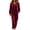 Wine, variant on LYEAA Womens Velour Tracksuit Sets Two Piece Sets Long Sleeve V Neck Tops Wide Leg Pant Casual Workout Outfits