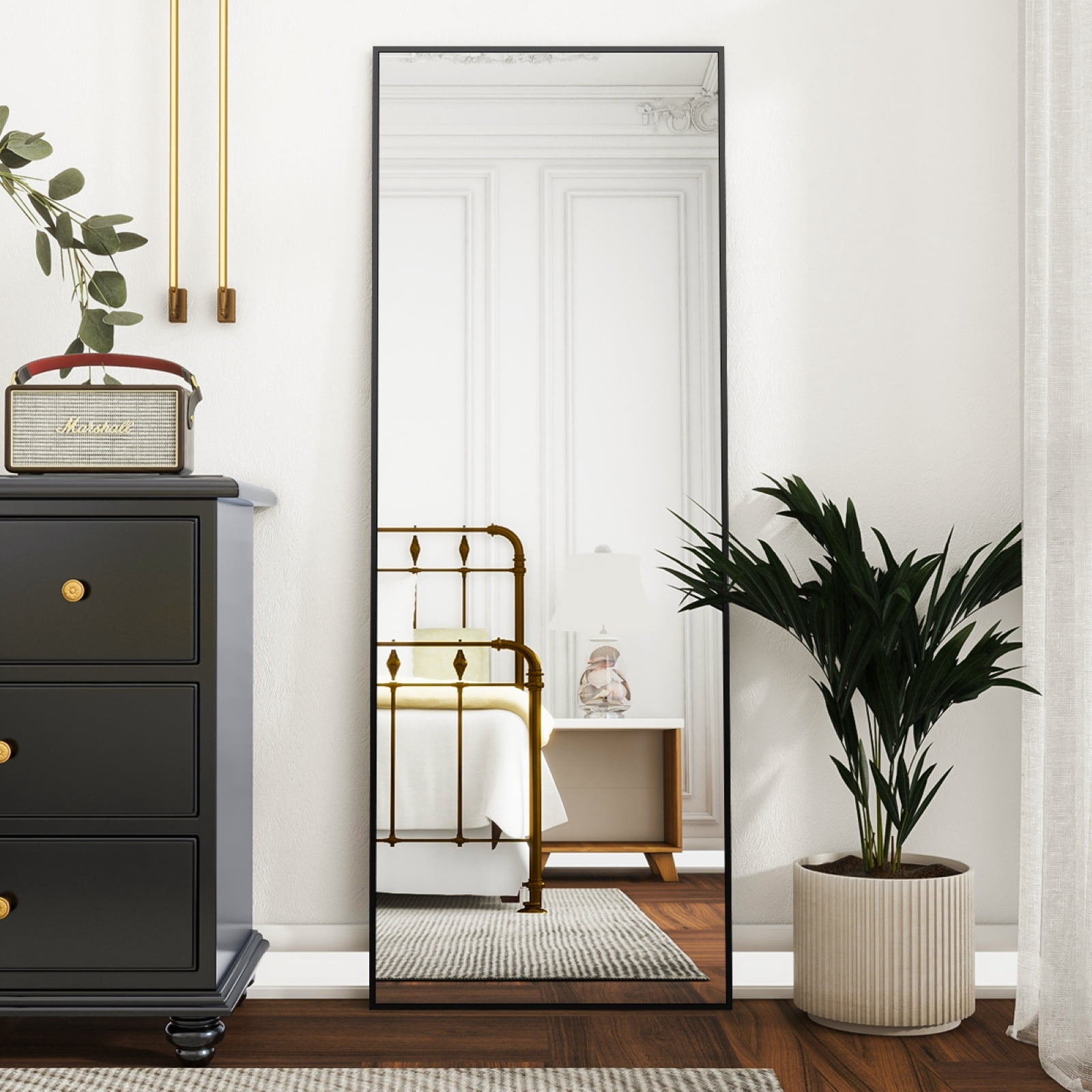 Lumora 71.3"x 26" Full Length Mirror Large Rectangle Floor Mirror Wall-Mounted Leaning Mirror, Black