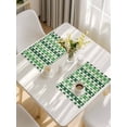 thumbnail image 5 of St. Patrick's Day Placemats Set of 4, Green Shamrock Irish Lucky Leaves Placemats for Dining Table, Place Mats for Kitchen Tabletop, Waterproof Wipeable Dining Table Mats Set, 5 of 9