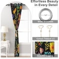 thumbnail image 4 of Boho Blackout Curtains for Bedroom and Living Room, Grommet Black Out Curtains 84 Inch Long 2 Panels Set with Rope Tassels Curtain Tiebacks, Floral Patterned Thermal Insulated Room Darkening Drapes, 4 of 4