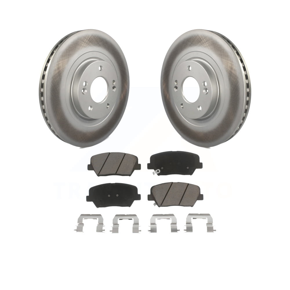 Transit Auto - Front Coated Disc Brake Rotors And Ceramic Pads Kit