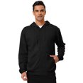 thumbnail image 1 of Sudadera con capucha para hombre, con cremallera completa, manga larga, ligera, sólida, deportiva, con capucha Negro L Unique Bargains Sudadera, 1 of 6