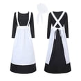 thumbnail image 3 of YFNNUP Pioneer Dress Women Colonial Costume Prairie Amish Outfit Maid Dresses with Apron Black,XL, 3 of 5