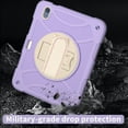 thumbnail image 2 of Dteck for iPad 10th Gen 10.9 inch 2022, Heavy Duty Shockproof Rugged Handle Shoulder Strap Rotating Kickstand Cover with Pencil Holder, purple, 2 of 6