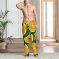 thumbnail image 6 of Lsque Orange Print Men's Pajama Pants, Lounge Pant - Comfortable Home Wear,Elastic Waistband, Stylish Design-X-Large, 6 of 9