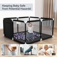 thumbnail image 4 of Baby Playpen, Outdoor Play Yard, Portable Play Yard 4-Panel- Baby Foldable Safety Playpen for Infant Toddler, Black, 4 of 7