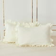 thumbnail image 2 of MallenHome 3-PCs Diamond Quilt with Ruffle Edge Bedspread/Coverlet Ivory Color King Size, 2 of 4