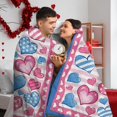thumbnail image 6 of Valentines Day Flannel Blanket, Pink Blue Love Heart Throw Blanket Gifts for Women Girls Wife, Soft Blanket for Anniversary Wedding Bedding Sofa 50 x 60 Inch, 6 of 6