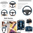 thumbnail image 5 of HUISEFOR 15 Packs Rose Skull Car Seat Cover Full Set Scratch-Resistant with Steering Wheel Cover Seat Belt Cover Air Vent Storage Bag Car Trash Can Rear View Mirror Cover Keychain Coasters, 5 of 7