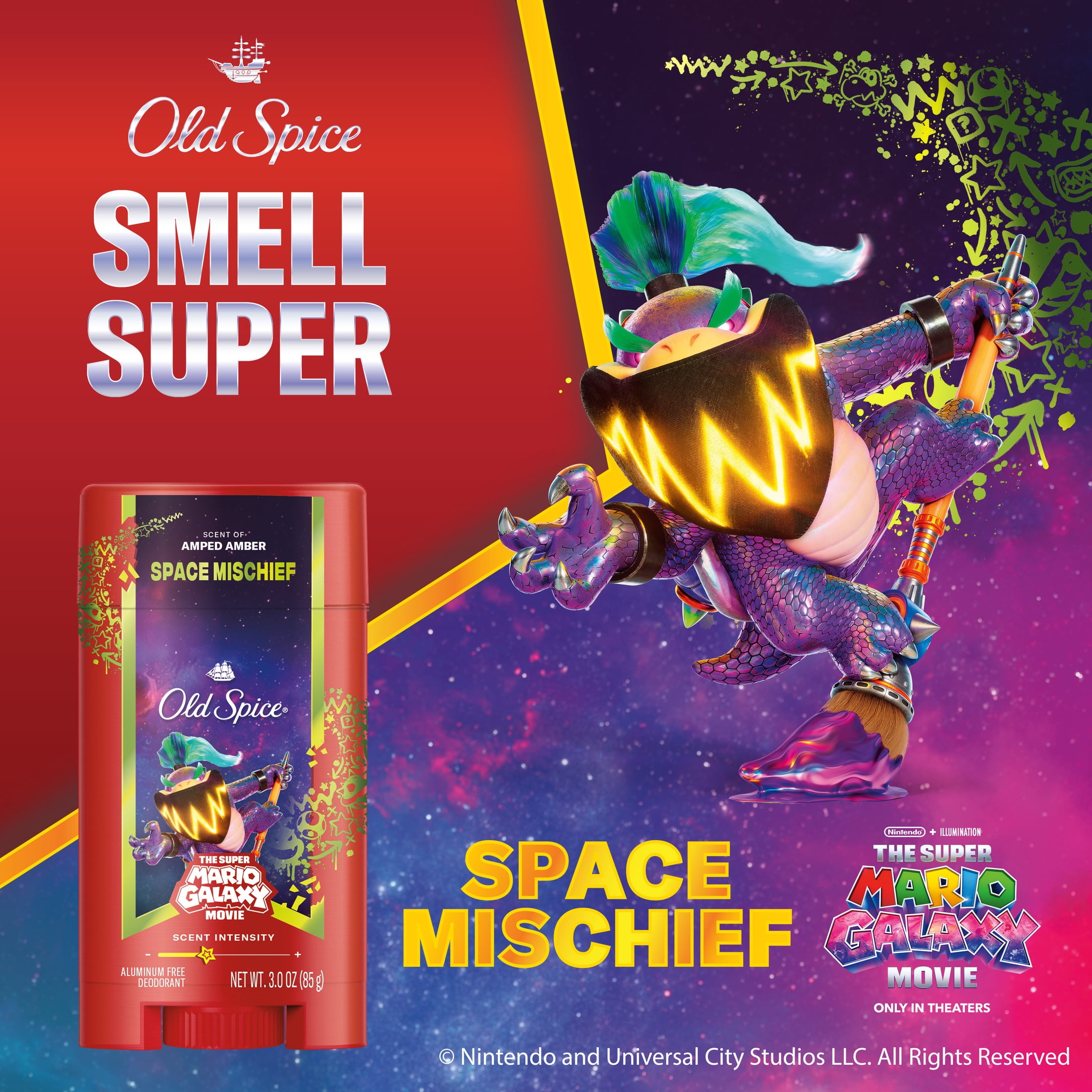 Old Spice Men's Deodorant, Space Mischief, Old Spice x The Super Mario Galaxy Movie, 3.0 oz