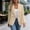 Khaki women's blazer blouses a1, variant on Women's Fall Winter Collared Long Sleeve Button Down Blazer Blouses Dressy Casual Open Front Work Tops Elegant Business Office Outfits, White 2XL