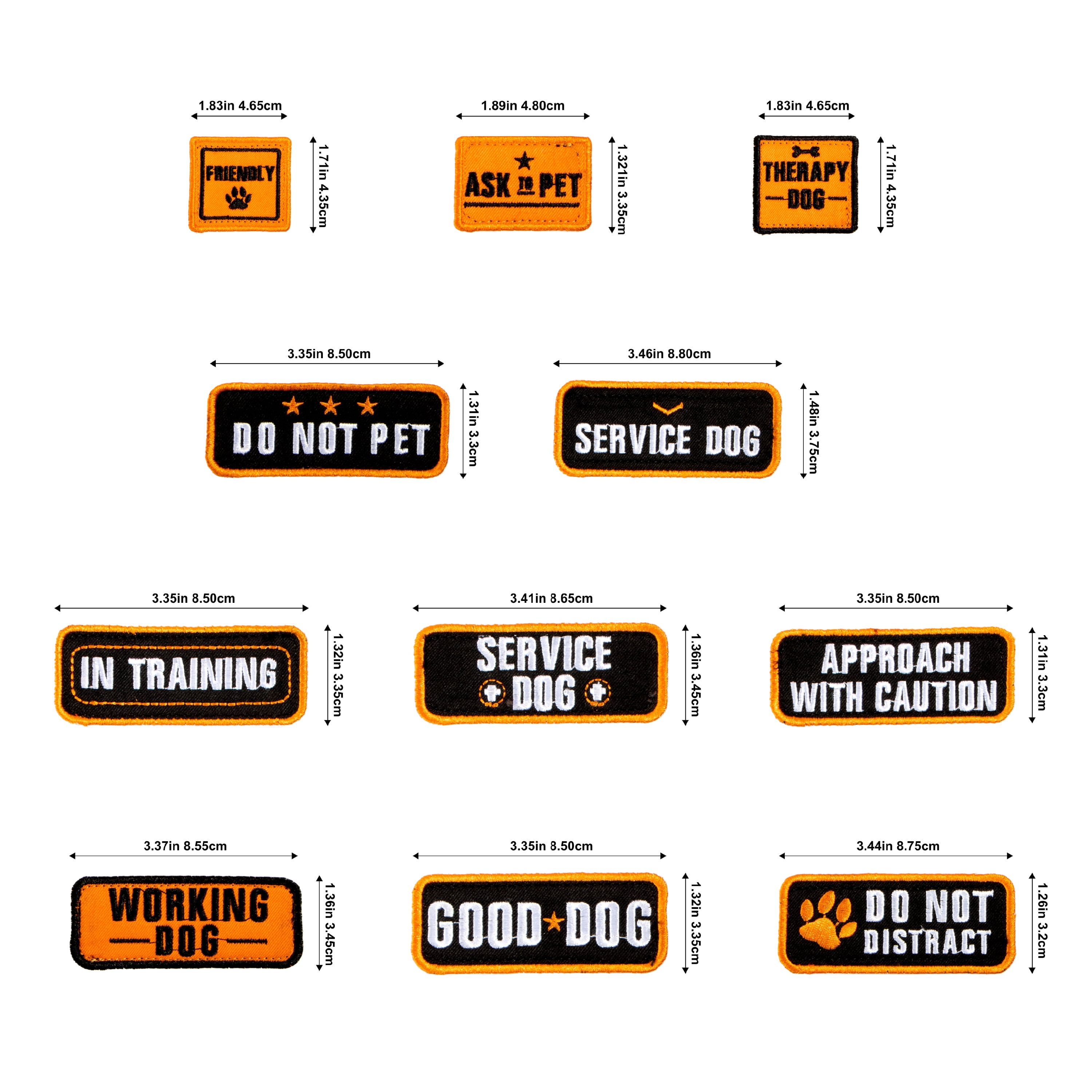 Mammoth Polyester Velcro Utility Dog Harness Patches, Multicolored, 11pk