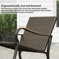 thumbnail image 4 of Domi 3 Pieces Bistro Set Outdoor Rocking Chair, All Weather Patio Wicker Furniture Set with Thickened Cushions, Steel Frame and 1 Table For Yard,Bistro（White）, 4 of 7