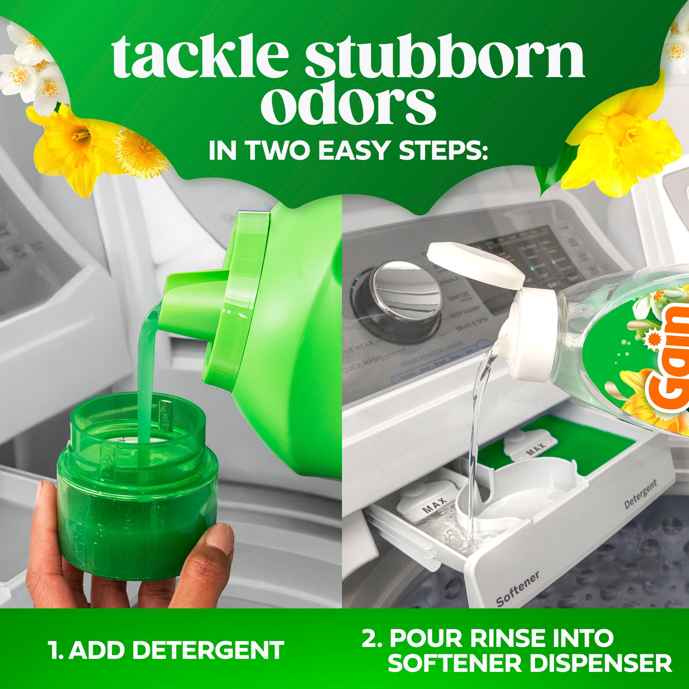 Gain Rinse Laundry Odor Remover Fights Stubborn Residues and Odors At The Source, HE Compatible Original Scent, 16 fl oz