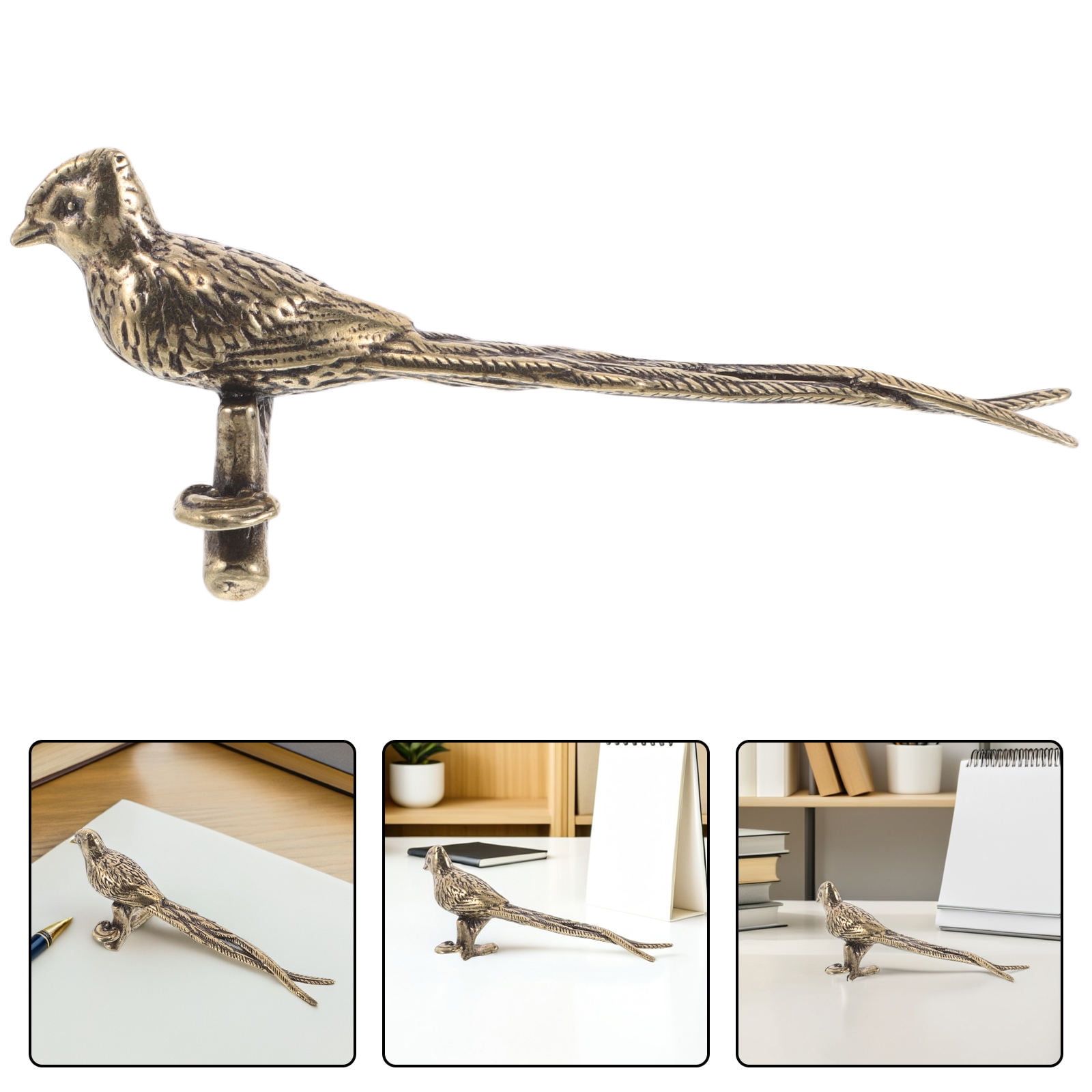 Milisten Multi Color Brass Bird Sculpture Decorative Figurine for Desk Or Table Feng Shui Ornament
