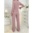 thumbnail image 3 of WEHUSE Women's Pajama Sets Long Sleeve Button Down Sleepwear Nightwear Soft Pjs Lounge Sets, 3 of 6