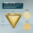 thumbnail image 2 of Paperless Stainless Steel Pour Over Coffee Filter \u2013 Reusable and Permanent Coffee Cone Dripper for Ovalware, Chemex, Hario and Other Carafes (Titanium Gold), 2 of 8