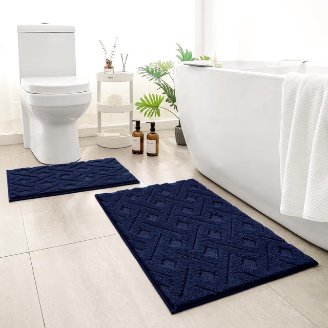 Juego de alfombras de baño HOMEIDEAS, extrasuaves, absorbentes y peludas, 2 unidades