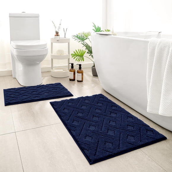 Juego de alfombras de baño HOMEIDEAS, extrasuaves, absorbentes y peludas, 2 unidades