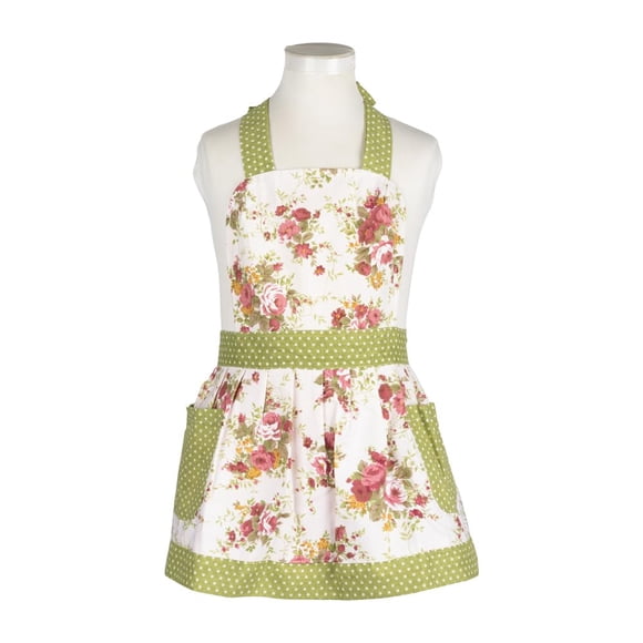NEOVIVA Children Aprons for Kids Cooking, Baking, BBQ and Gardening, Heavy Duty Kids Aprons with Pockets for Little Curious Chef, Style Diana, Floral Quartz Pink