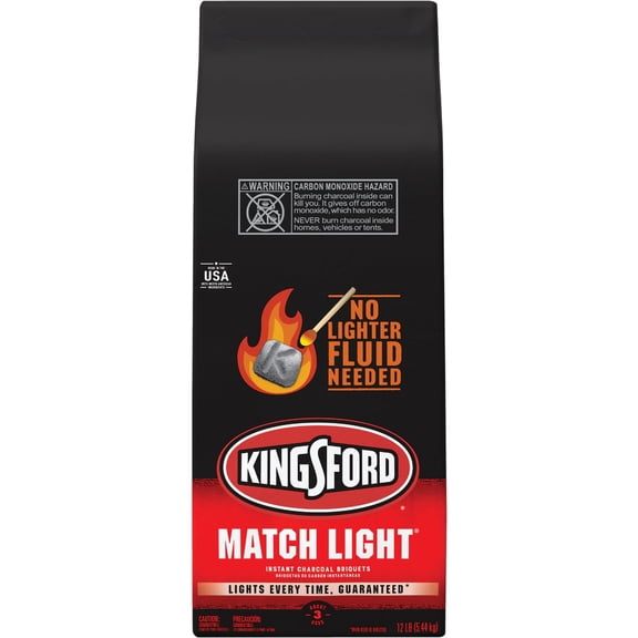 Kingsford Match Light Charcoal Briquettes - Original BBQ Flavor - 1 Pc, 12 Lb Residential Use, Standard Application