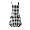 thumbnail image 1 of Delantal de moda de poliéster para mujer, mono de cocina con doble bolsillo y cintura para cocinar, ropa de trabajo, lindo estilo occidental, 1 of 5