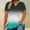 Green, variant on Hipattires Tops Women Black Loose Fit Gradient Print T-Shirts Plus Size V-Neck Blouses Short Sleeve Juniors Basic Tops