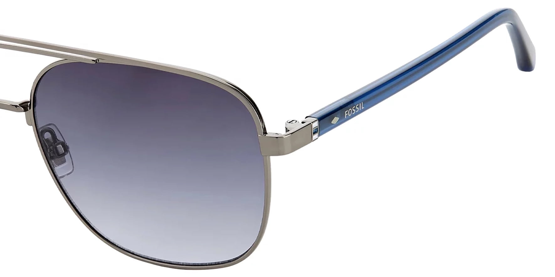 Fossil Men's Ruthenium Double Brow-Bar Navigator Sunglasses Grey Gradient- FOS2109GS-06LB-9O